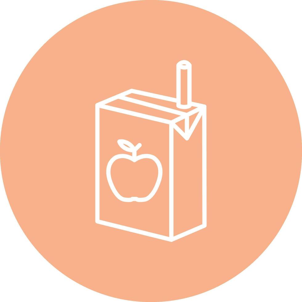 Juice Box Line Multi Circle Icon vector