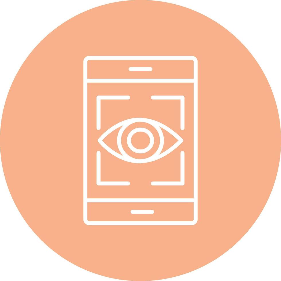 Eye Recognition Line Multi Circle Icon vector