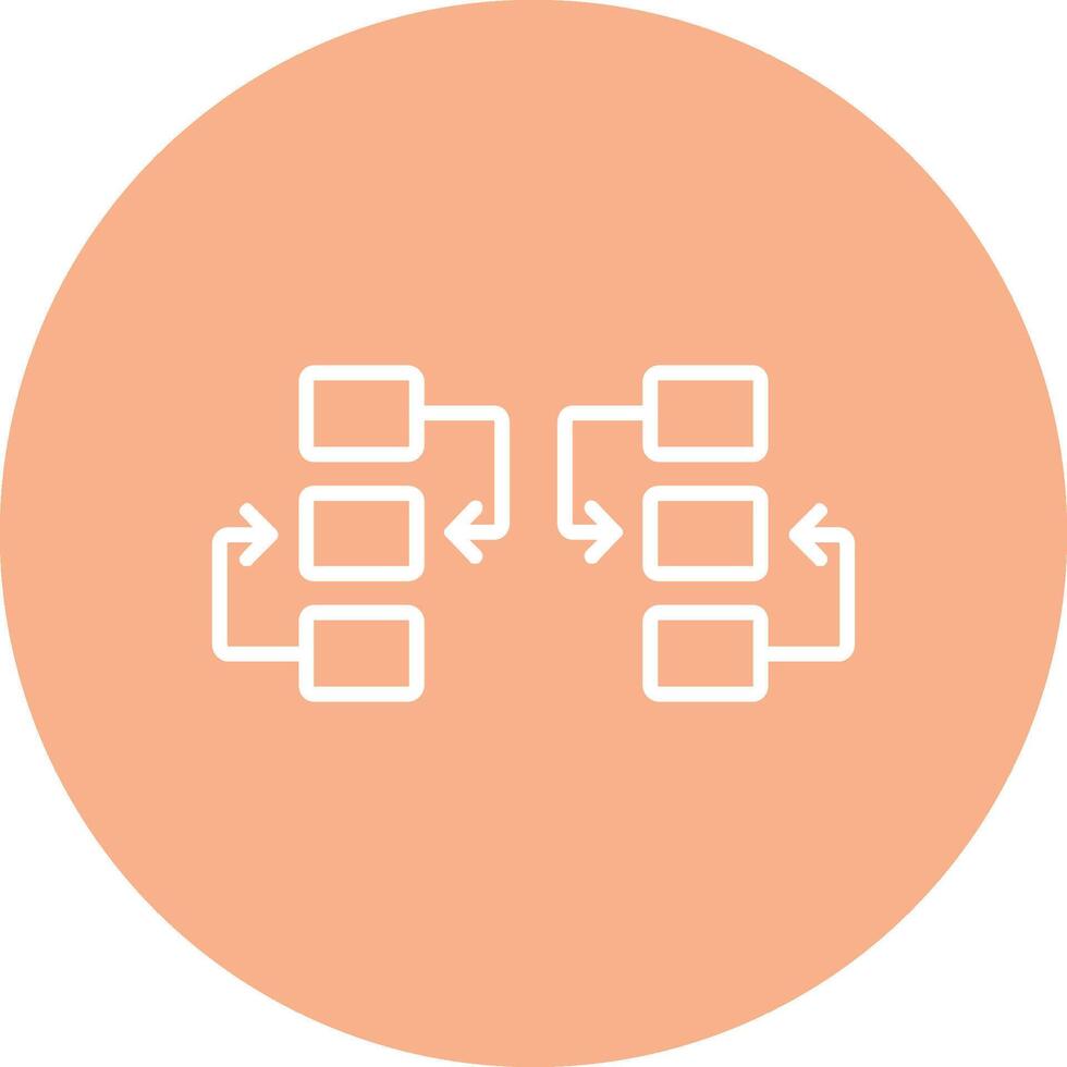 Flow Chart Line Multi Circle Icon vector