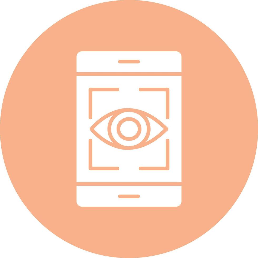 Eye Recognition Glyph Multi Circle Icon vector