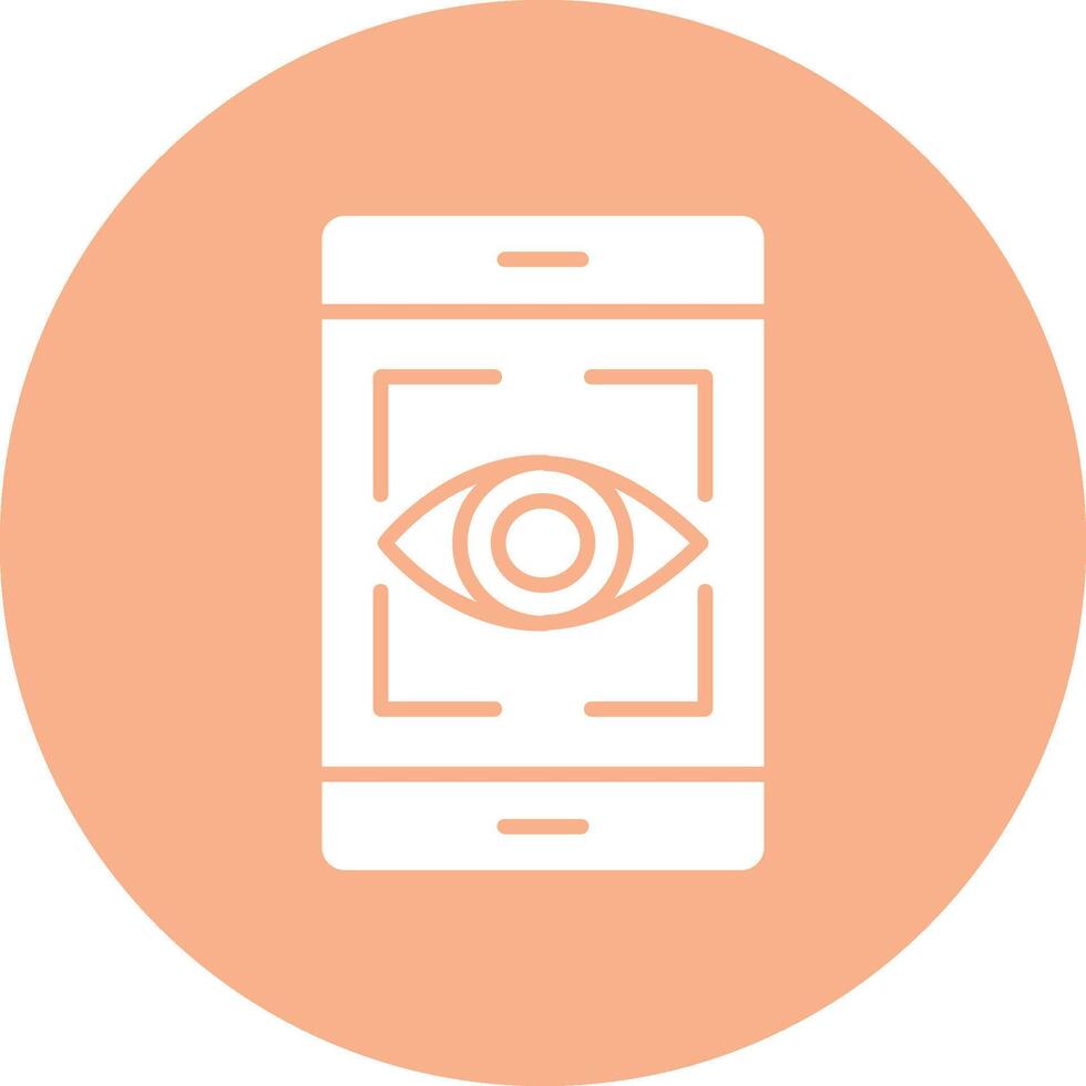 Eye Recognition Glyph Multi Circle Icon vector