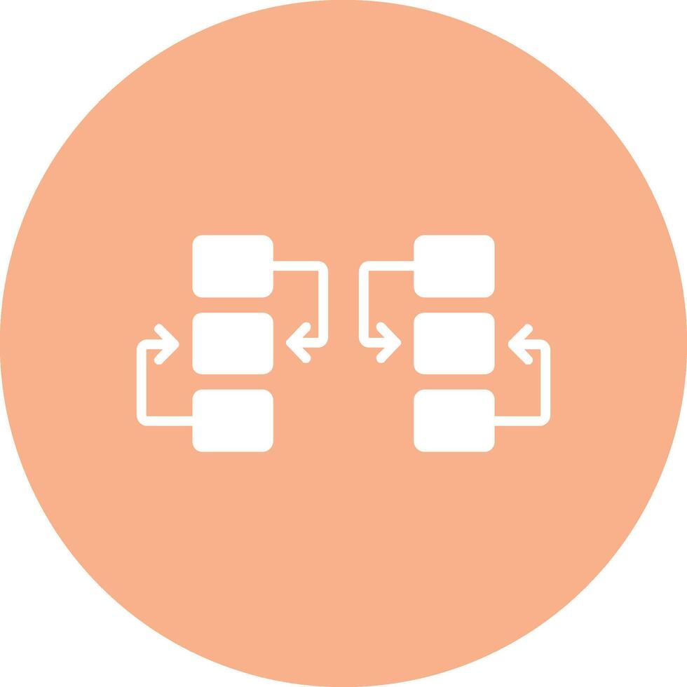 Flow Chart Glyph Multi Circle Icon vector
