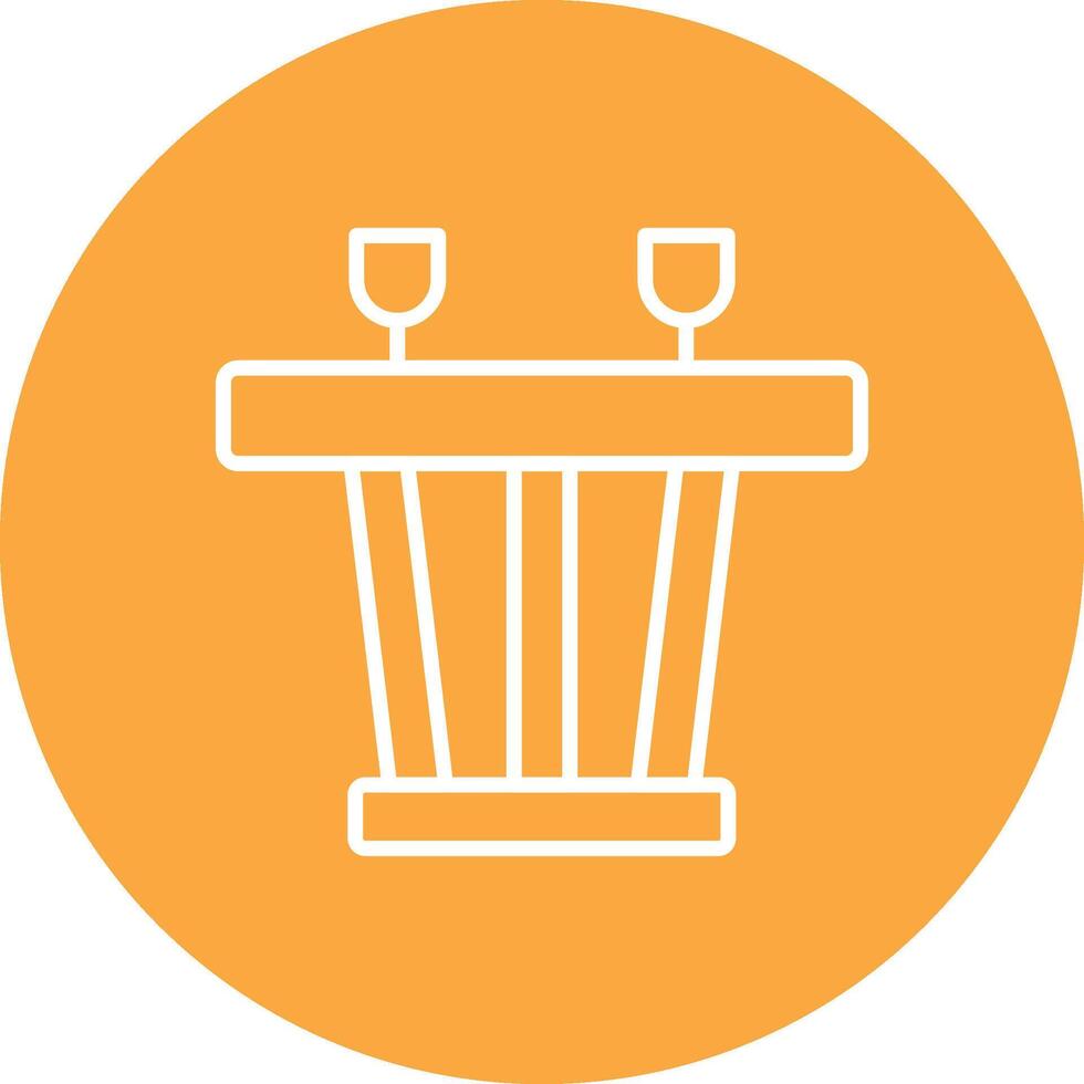 Dining Table Line Multi Circle Icon vector