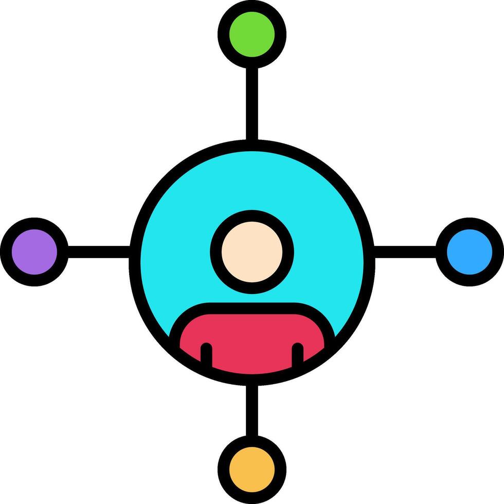 Networking Line Filled Icon vector
