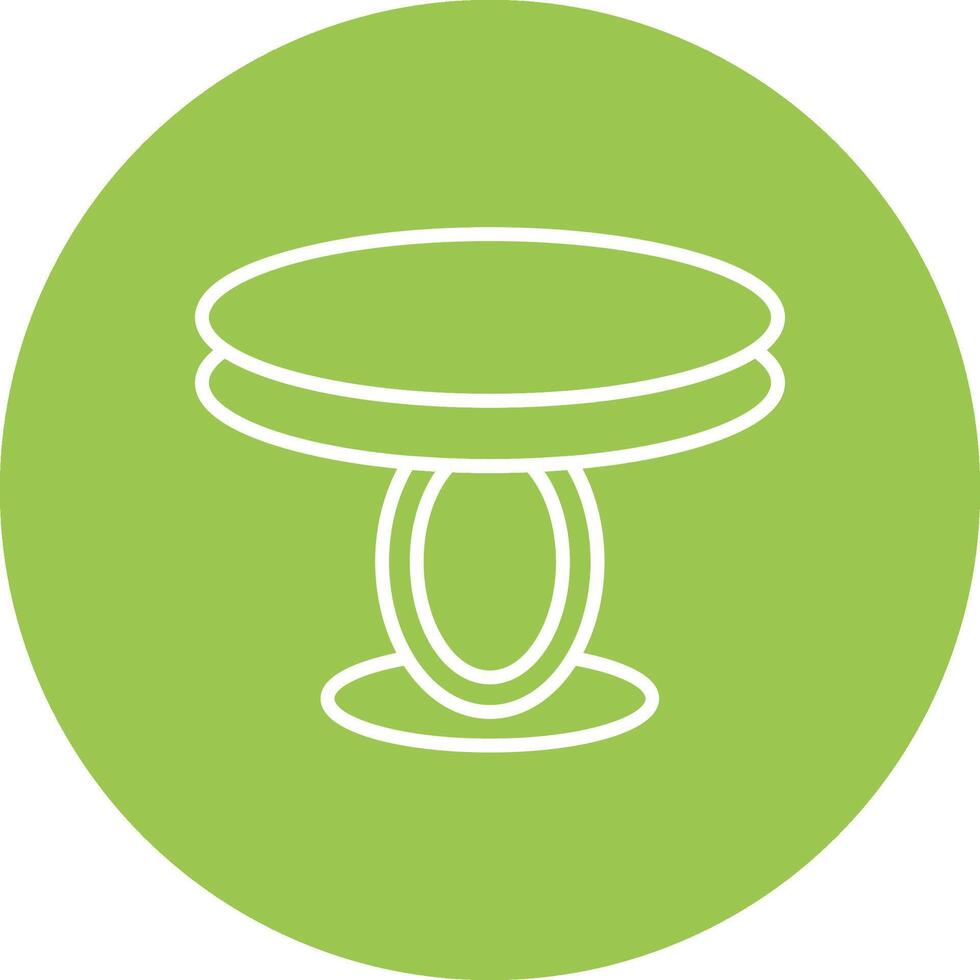 Dining Table Line Multi Circle Icon vector
