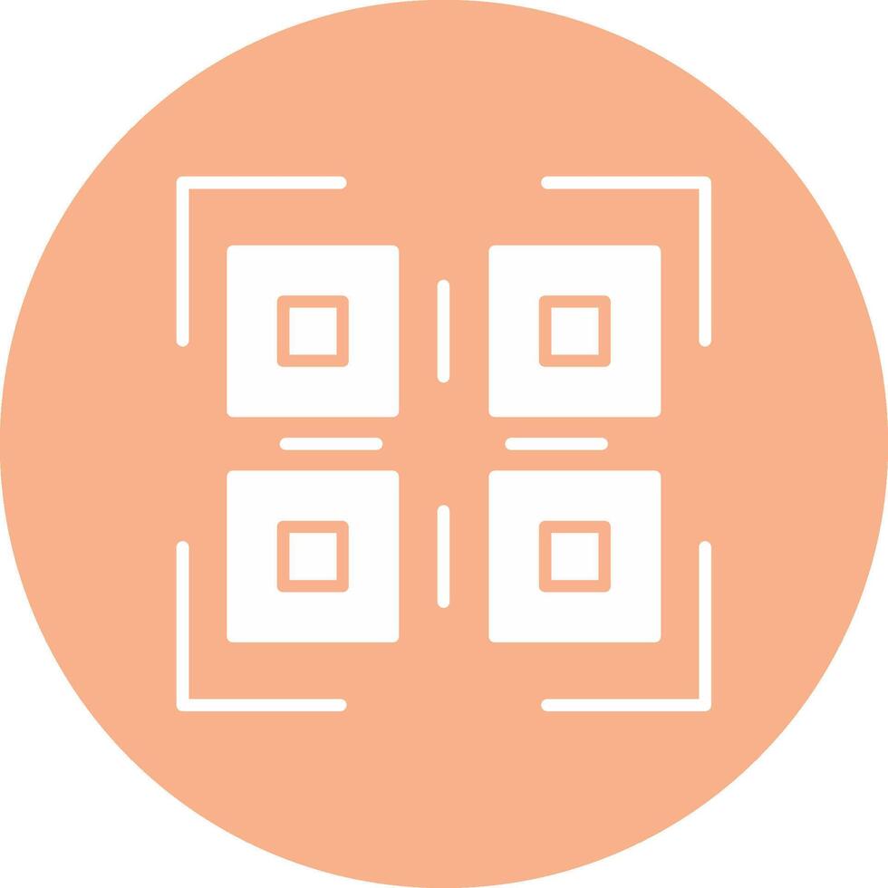 Qr Code Glyph Multi Circle Icon vector