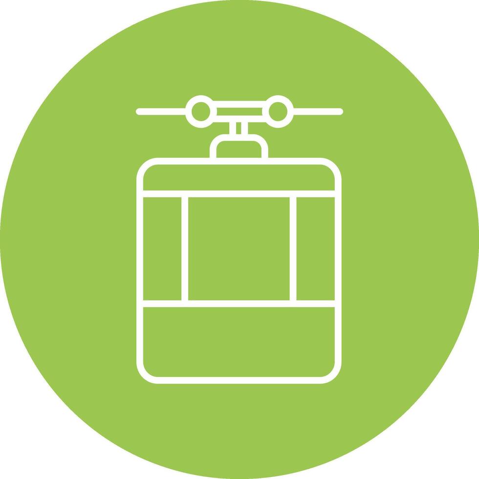 Cable Car Line Multi Circle Icon vector