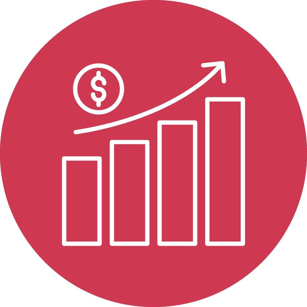 Money Growth Line Multi Circle Icon vector