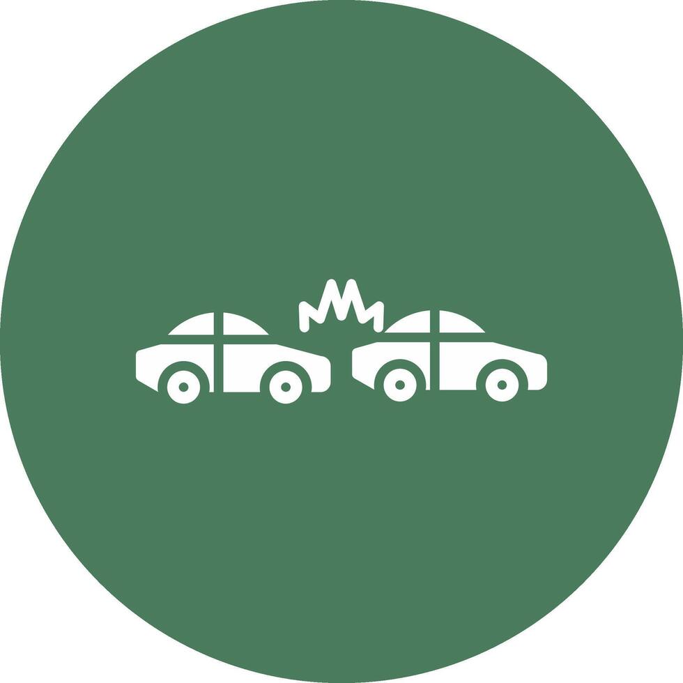 Car Crash Glyph Multi Circle Icon vector