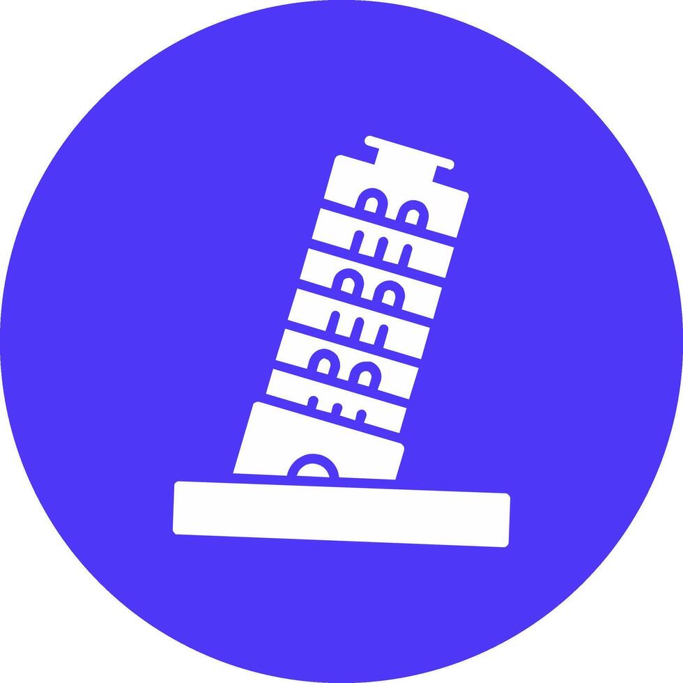 Pisa Tower Glyph Multi Circle Icon vector