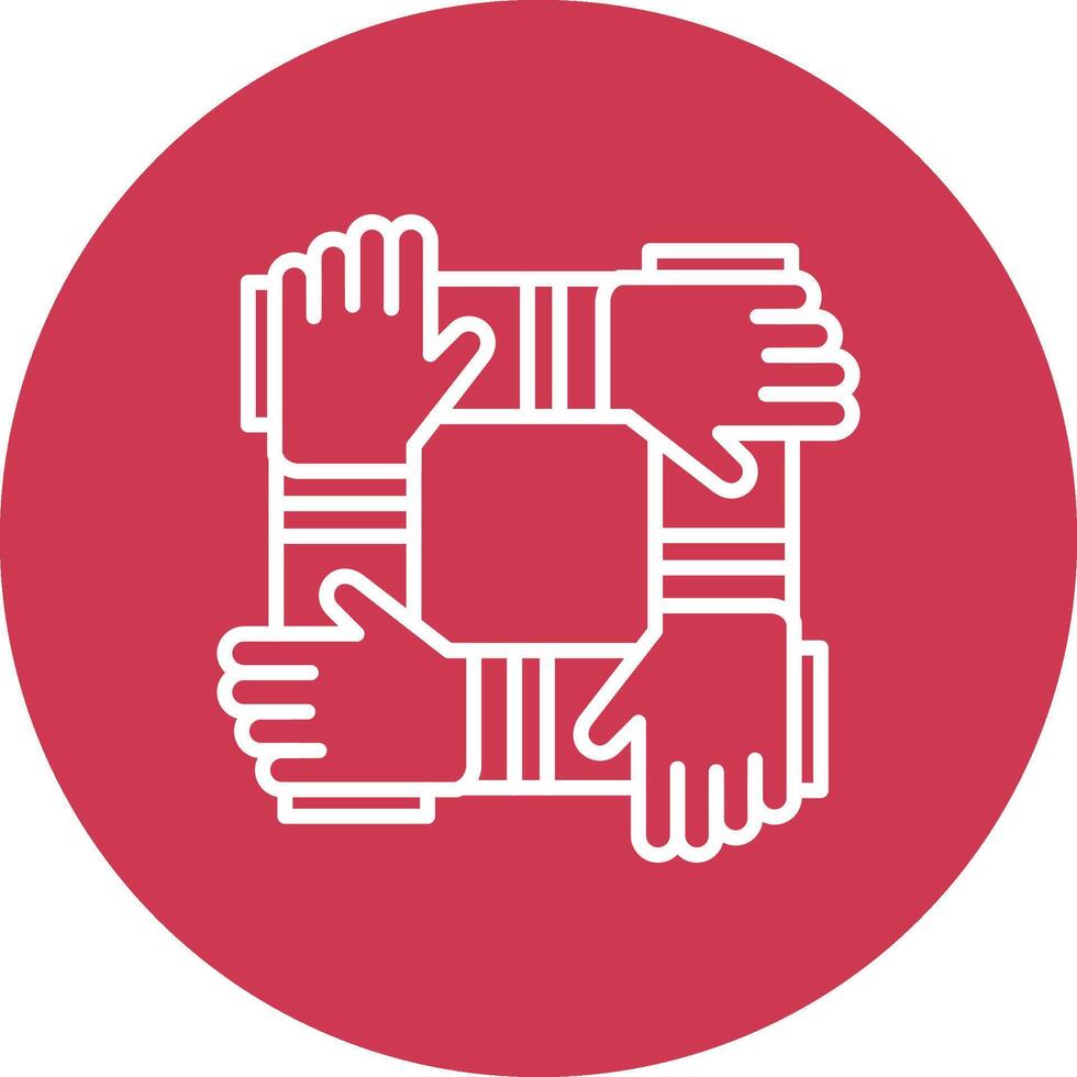 Collaboration Line Multi Circle Icon vector
