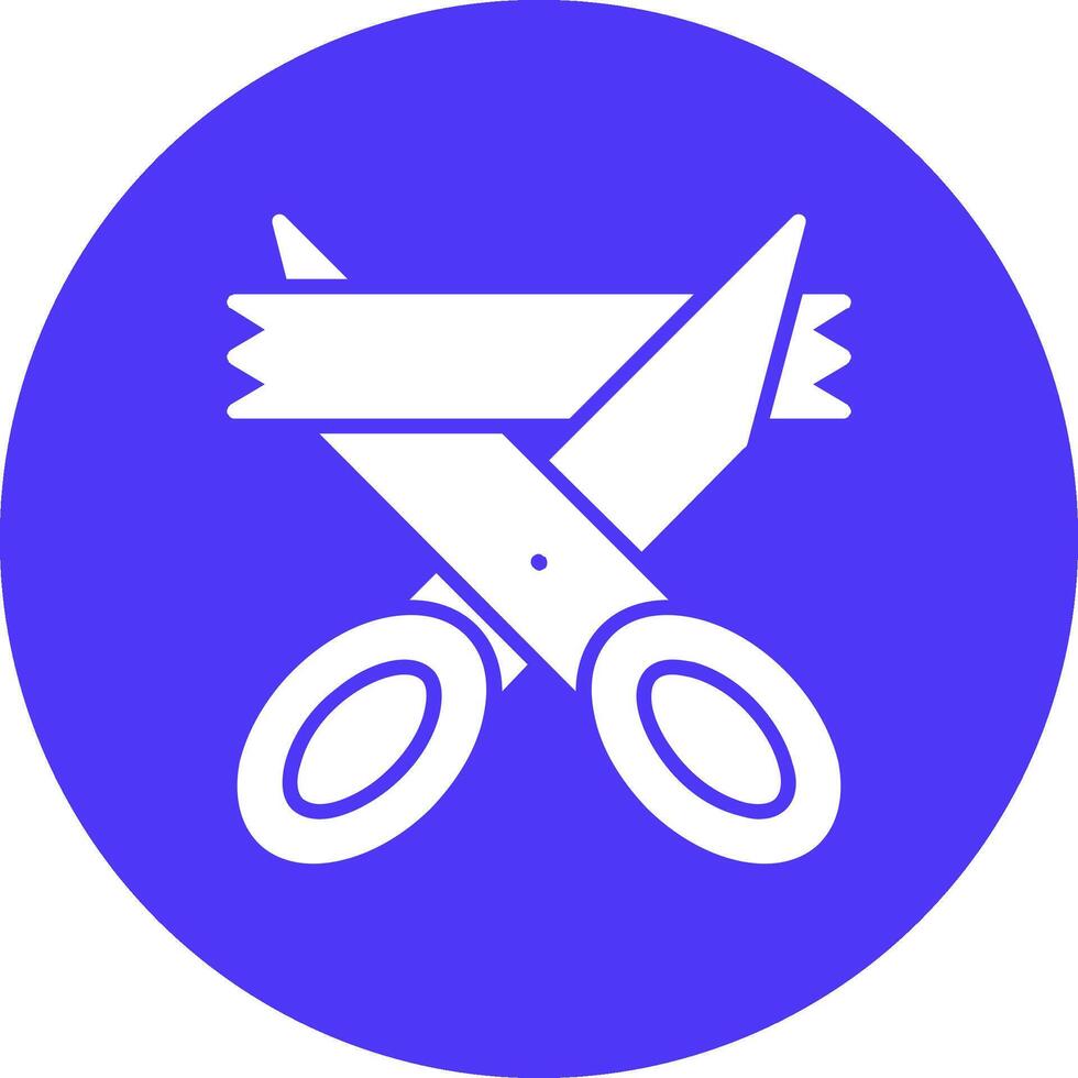 Scissors Glyph Multi Circle Icon vector