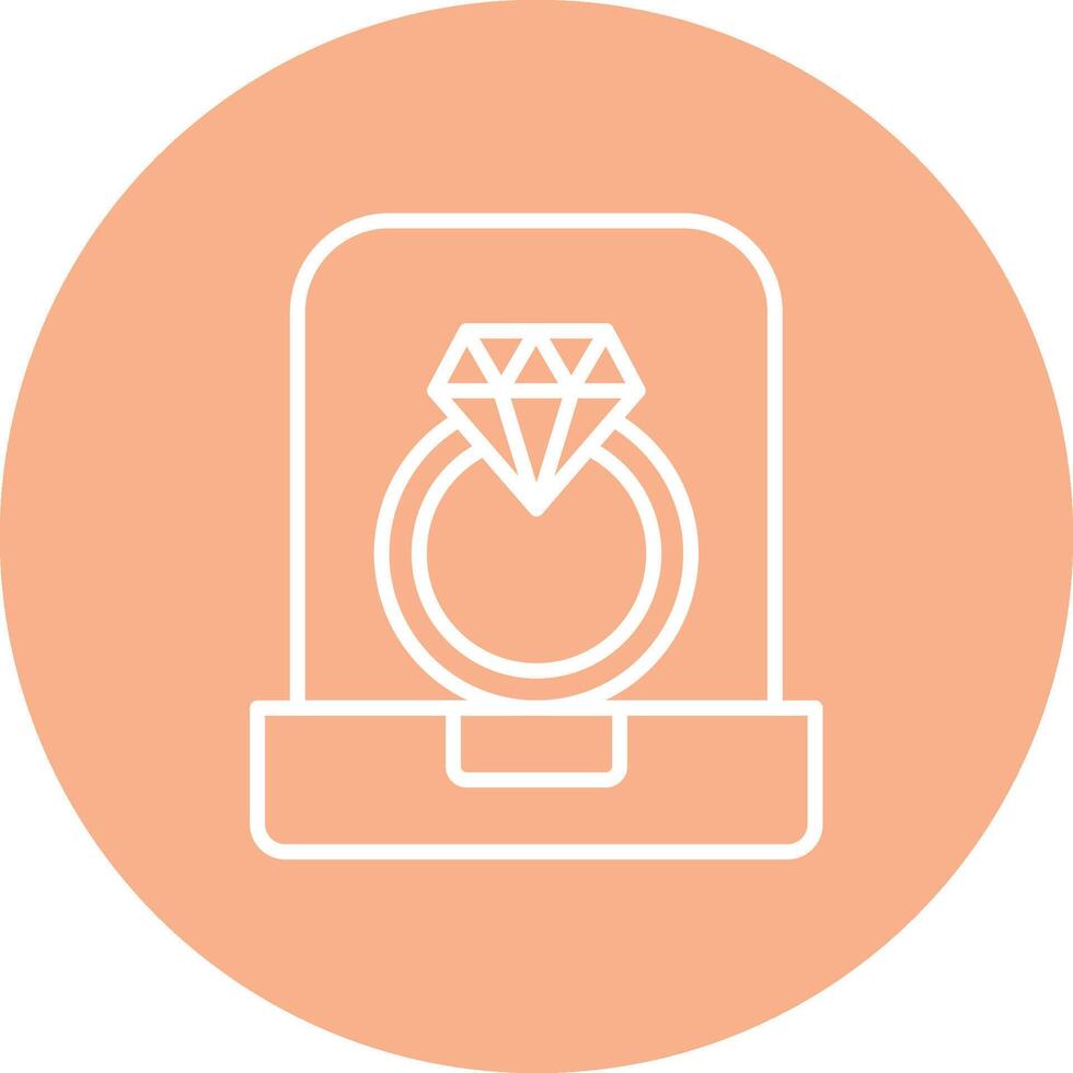 Diamond Ring Line Multi Circle Icon vector