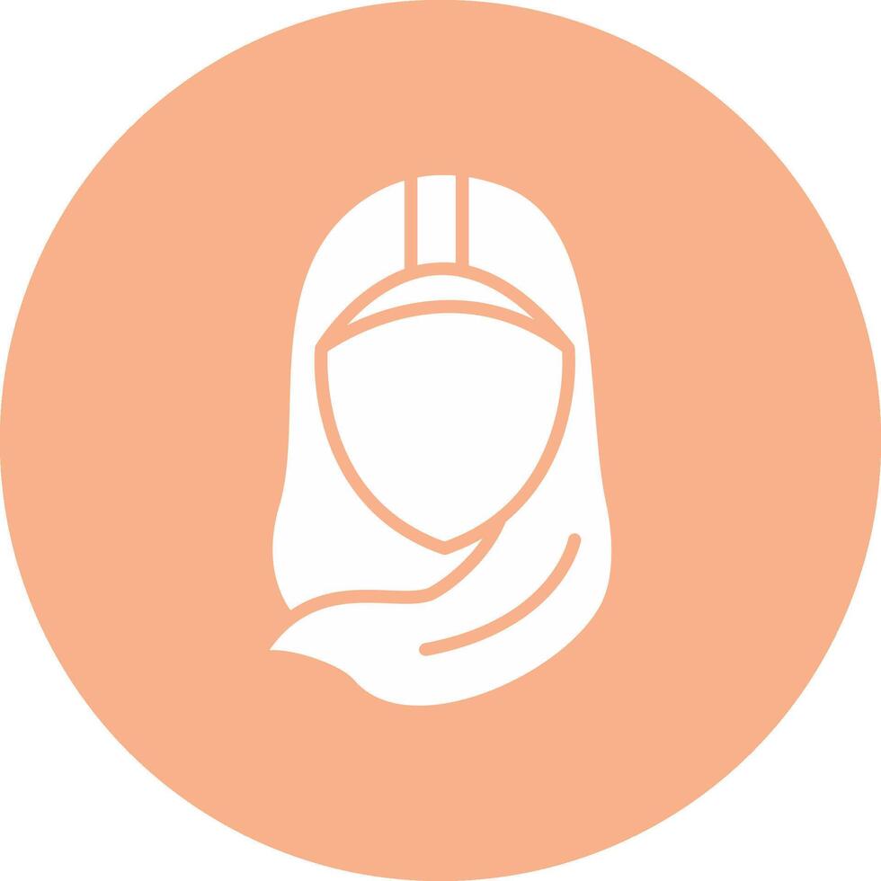 Hijab Glyph Multi Circle Icon vector