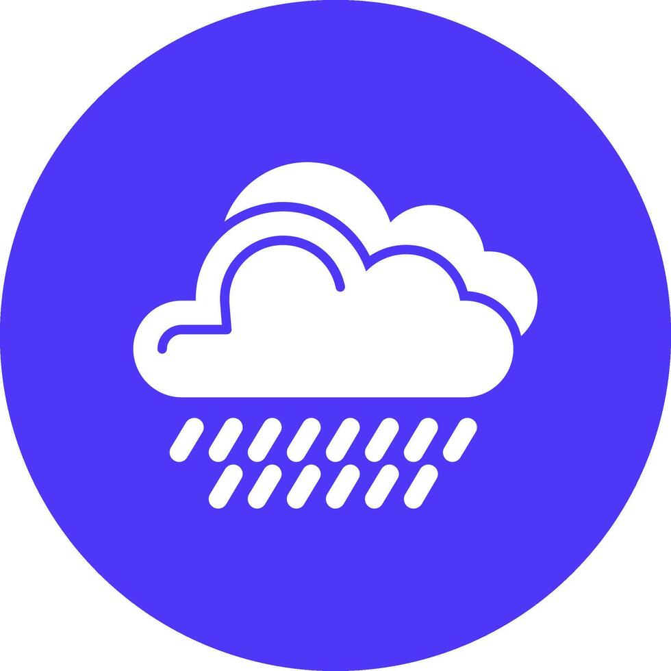 Rain Glyph Multi Circle Icon vector
