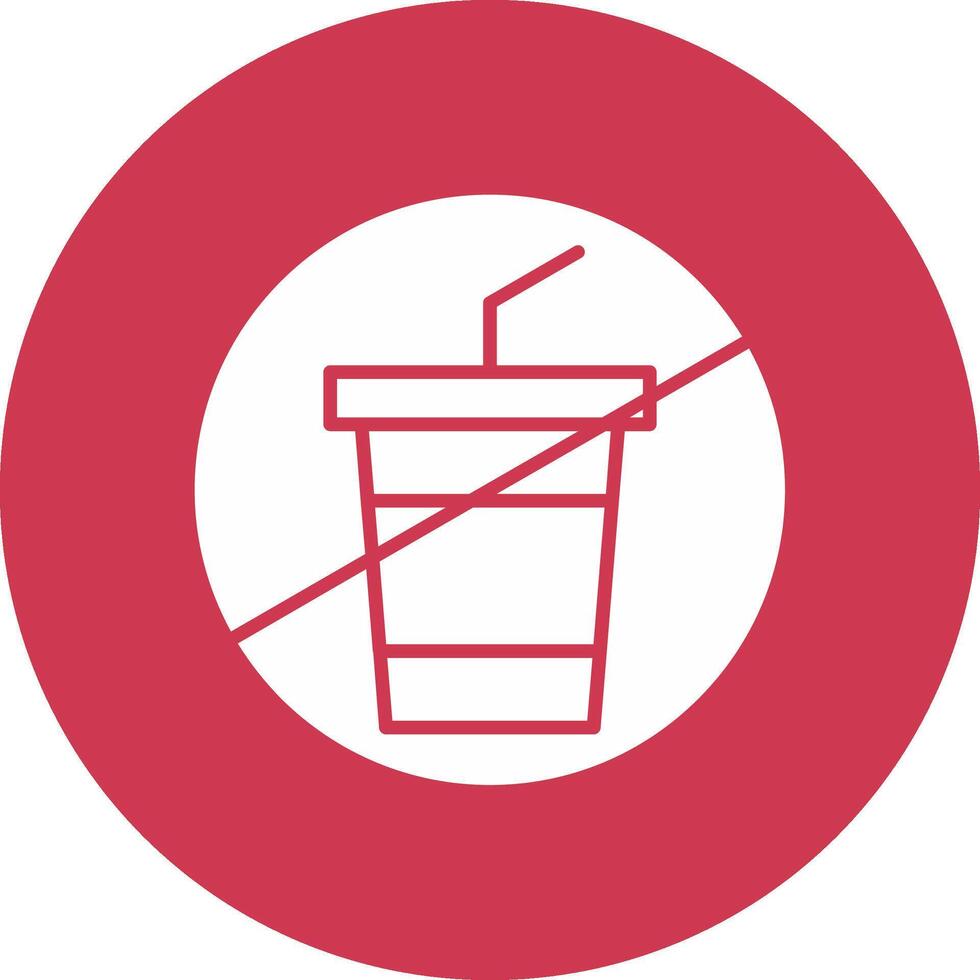 No Drink Glyph Multi Circle Icon vector