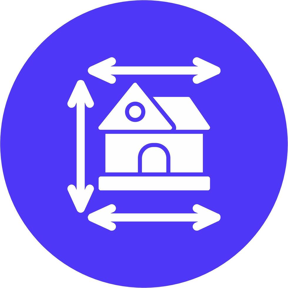 Home Dimensions Glyph Multi Circle Icon vector