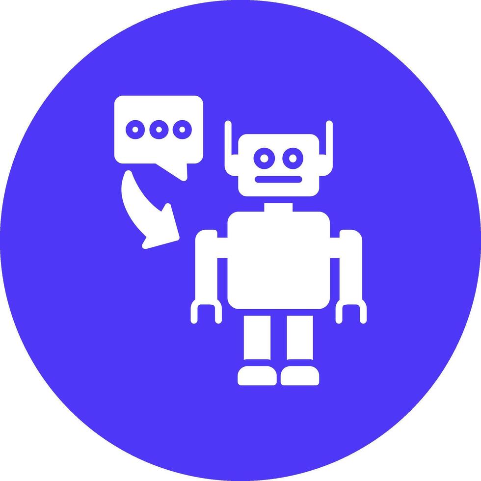 Robot Glyph Multi Circle Icon vector