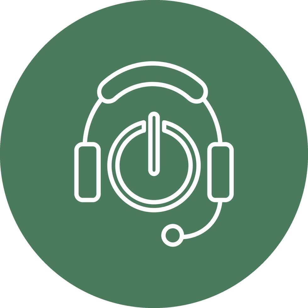 Headphones Line Multi Circle Icon vector