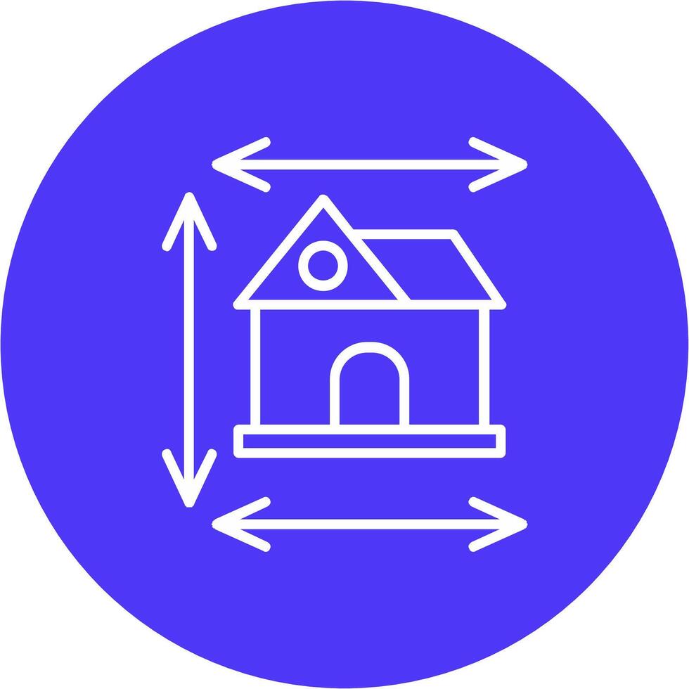 Home Dimensions Line Multi Circle Icon vector