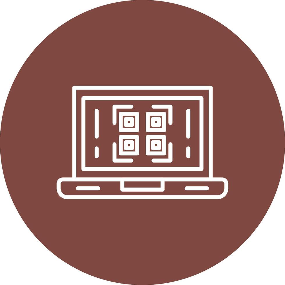 OnLine Multi Circle Qr Code Line Multi Circle Icon vector