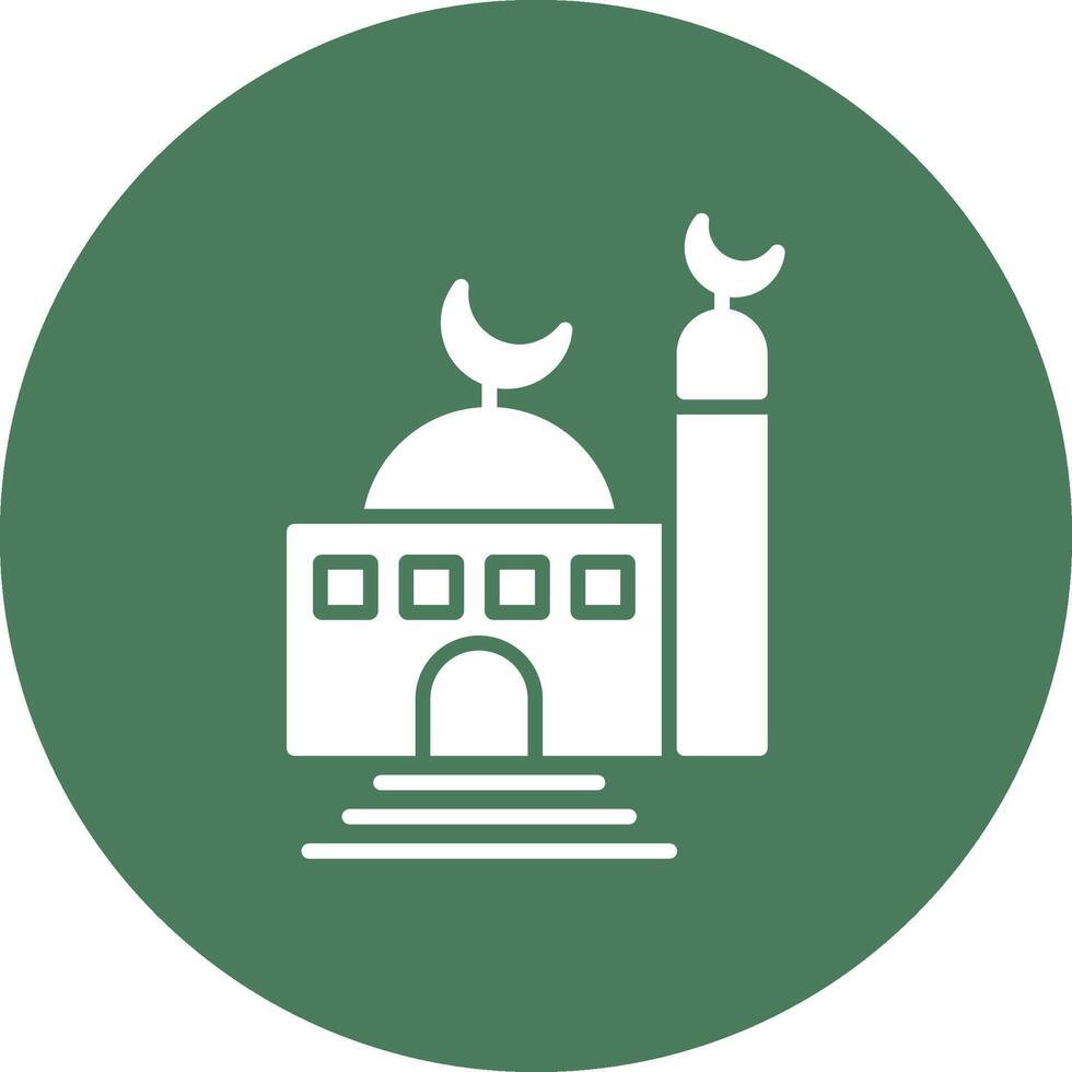 Mosque Glyph Multi Circle Icon vector