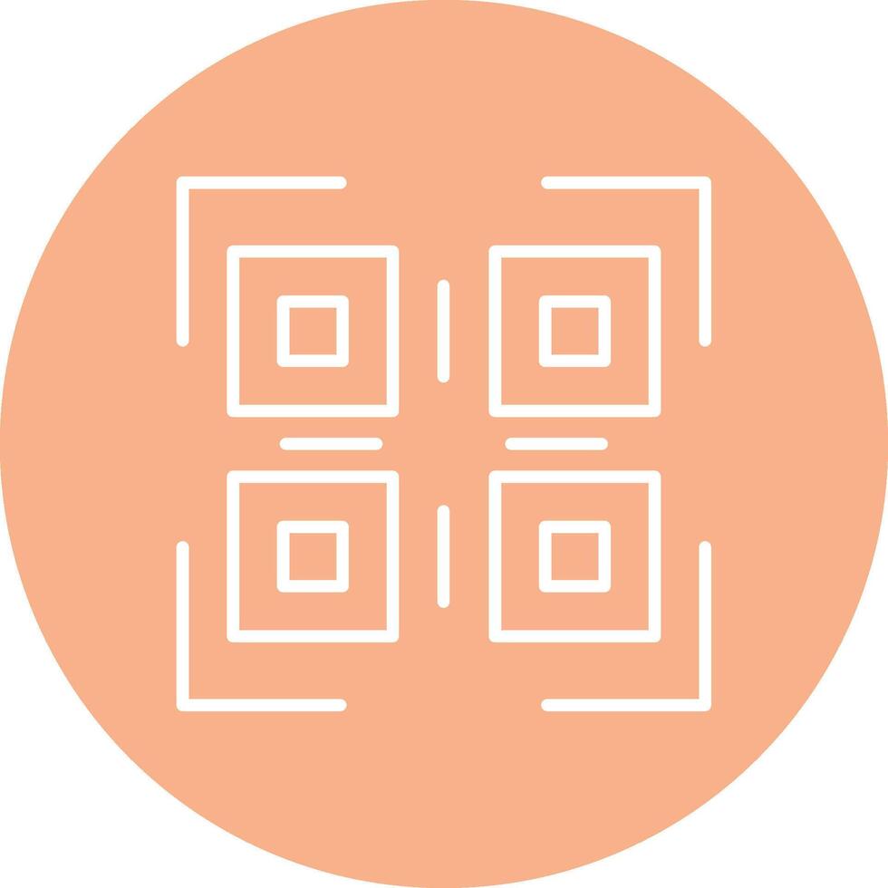 qr código línea multi circulo icono vector