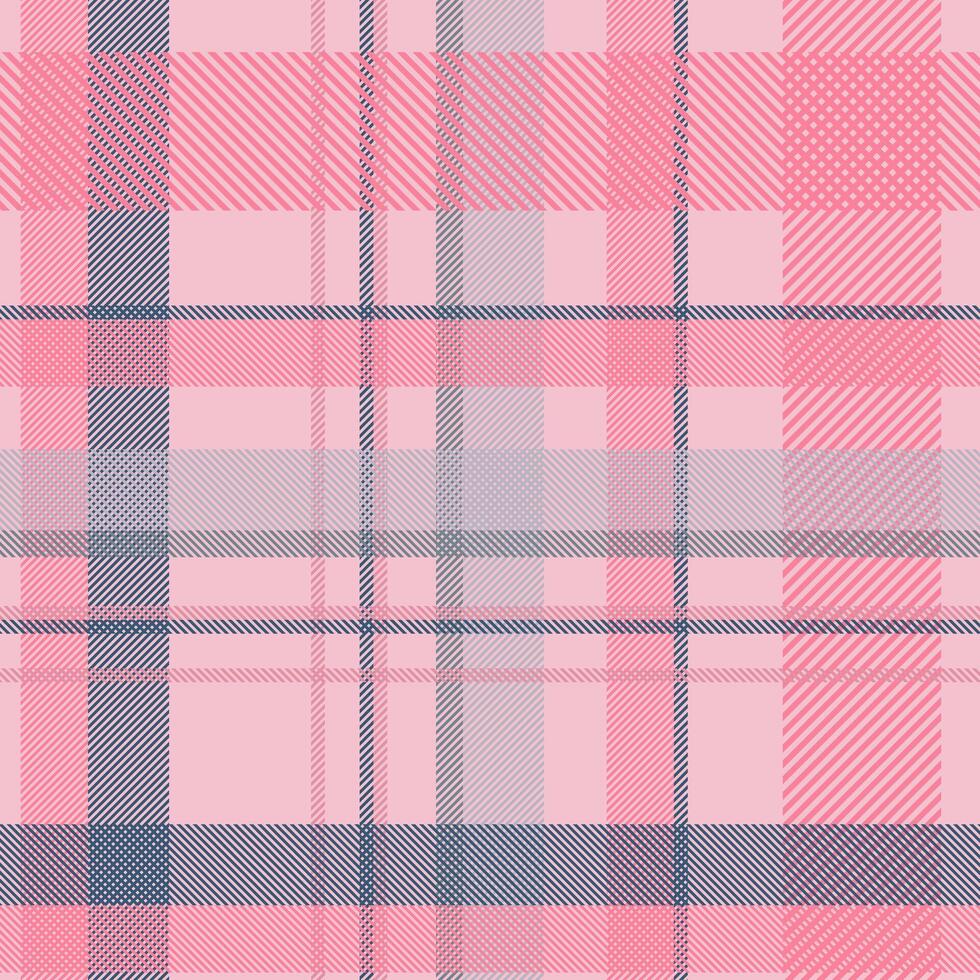 A pink ScottishPlaid seamless pattern. and Check soft design for prints. Repeated scottish flannel. Madras fabric. Softness wool patterned tuxtiles vector