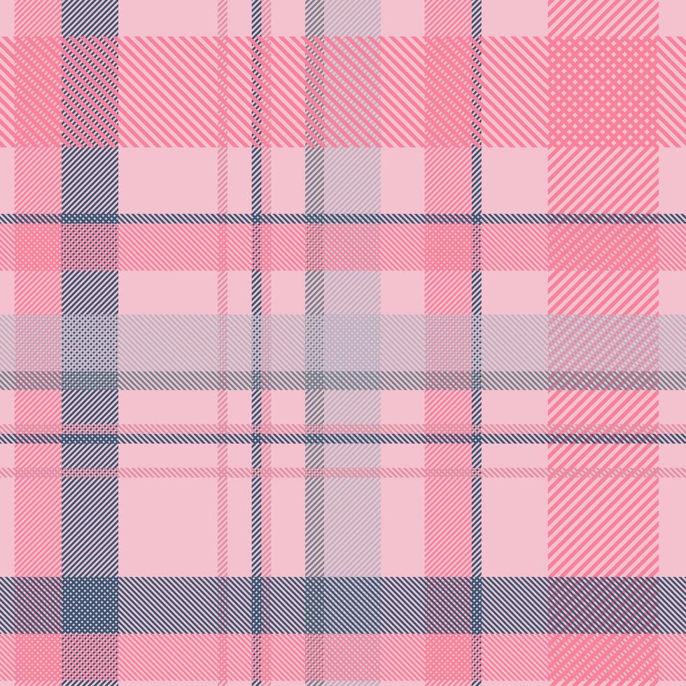 A pink ScottishPlaid seamless pattern. and Check soft design for prints. Repeated scottish flannel. Madras fabric. Softness wool patterned tuxtiles vector