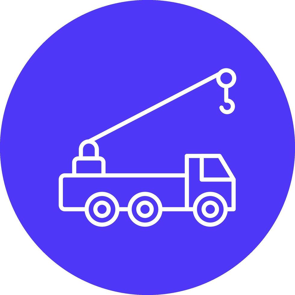 Crane Truck Line Multi Circle Icon vector