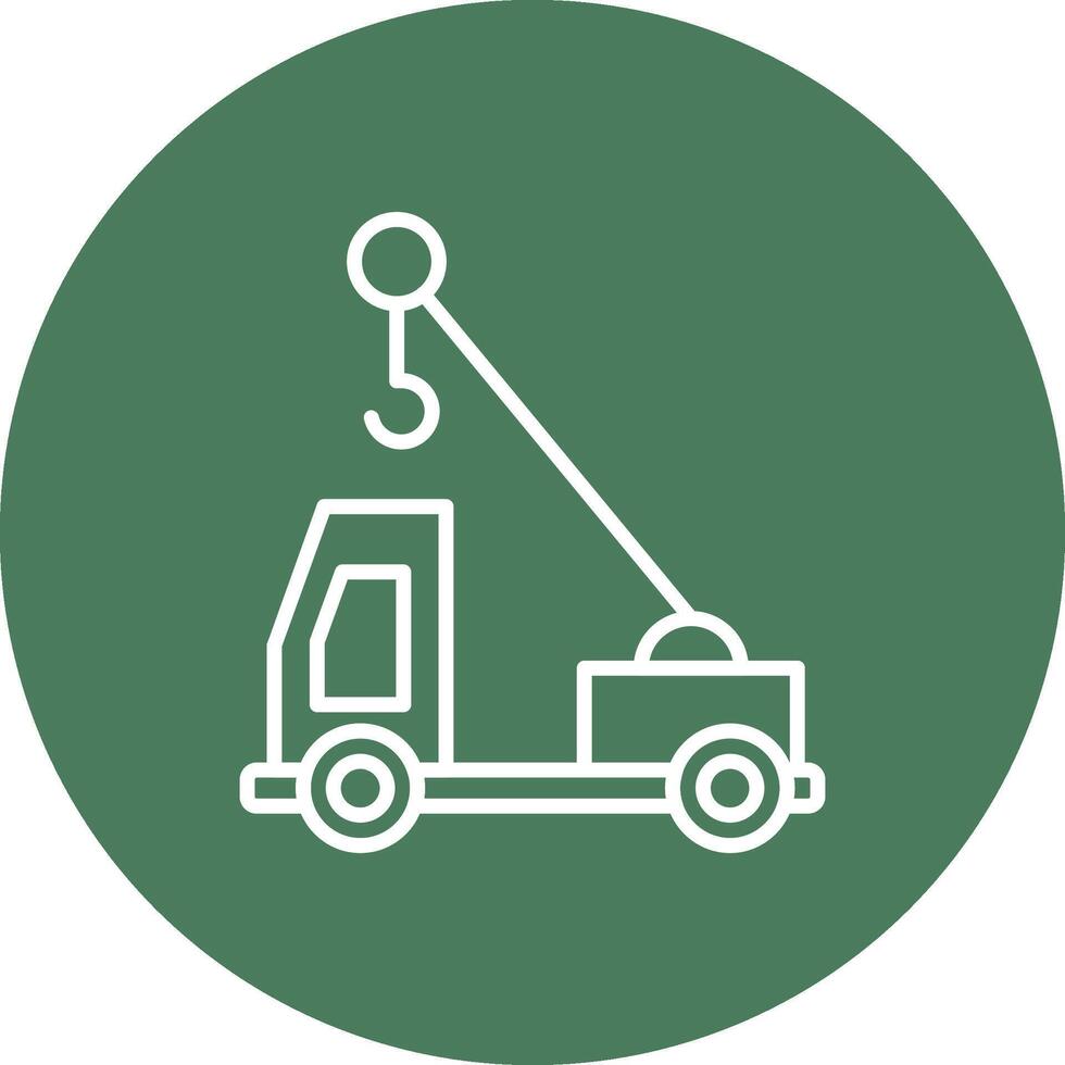 Crane Truck Line Multi Circle Icon vector