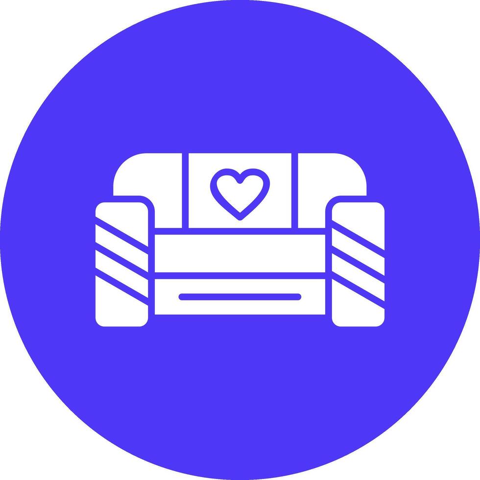 Couch Glyph Multi Circle Icon vector