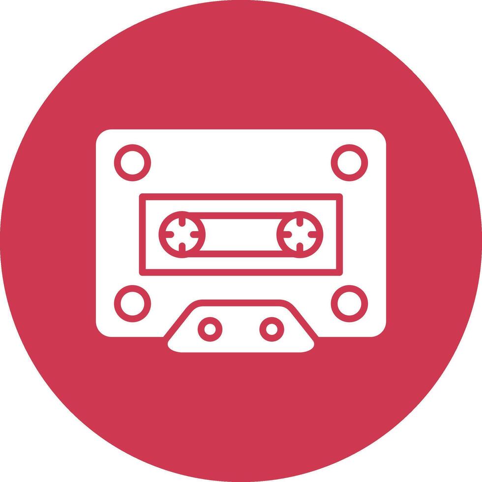 Cassette Glyph Multi Circle Icon vector