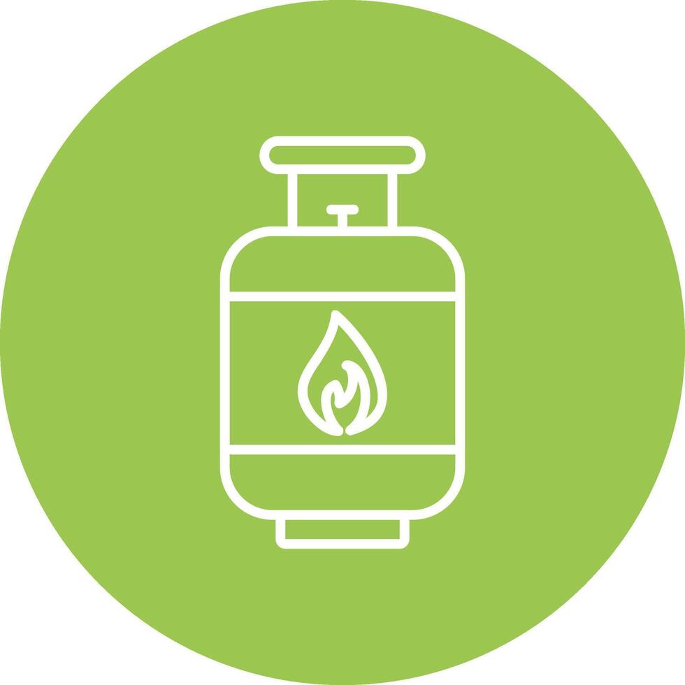 Gas Cylinder Line Multi Circle Icon vector