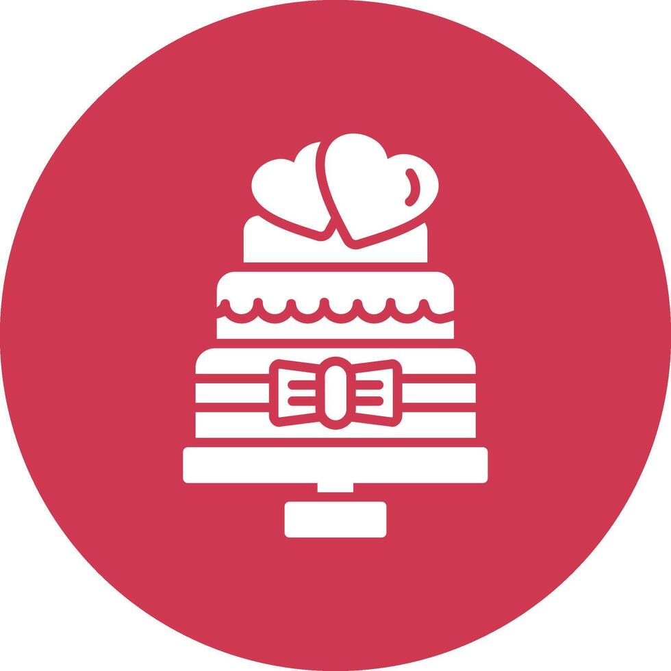 Wedding Cake Glyph Multi Circle Icon vector