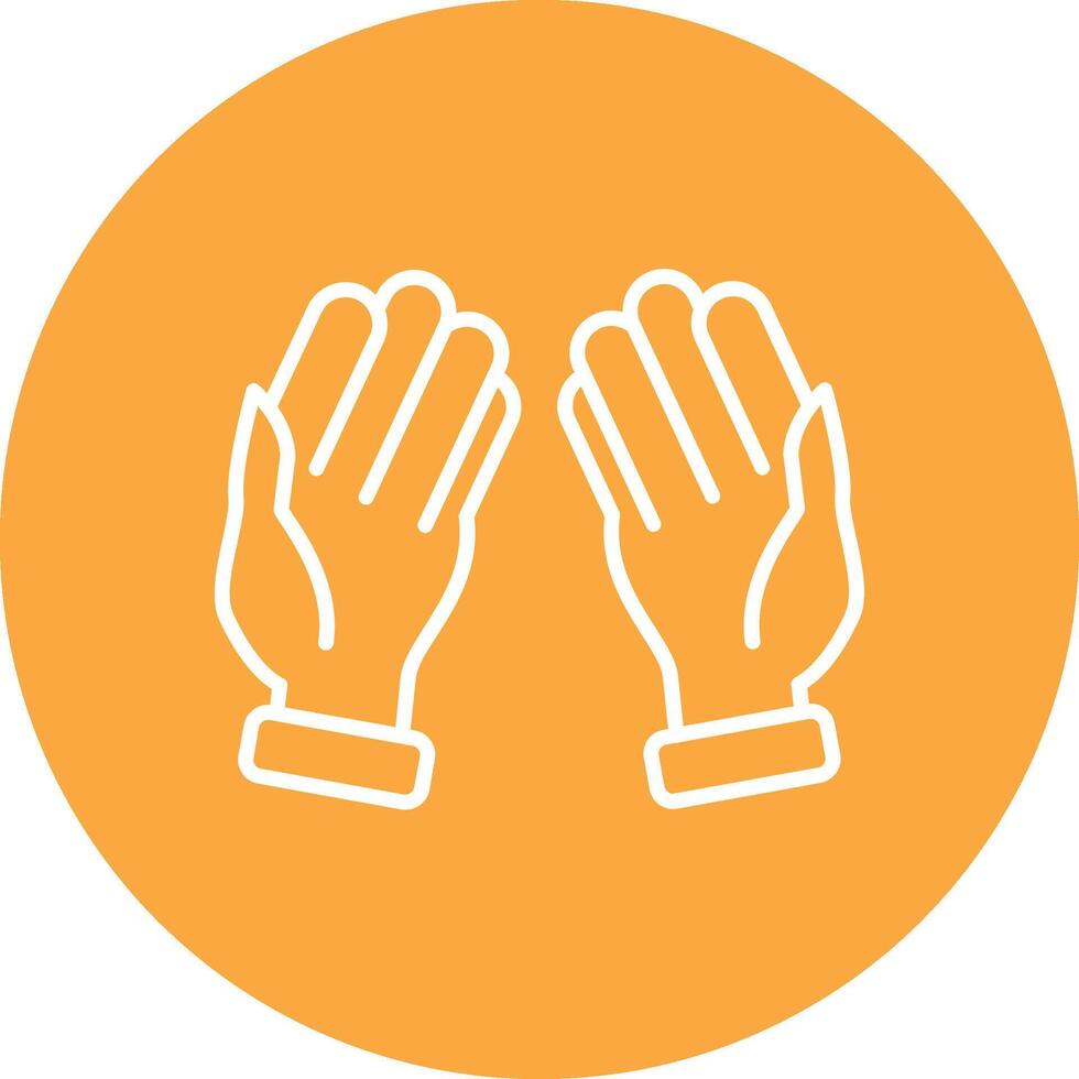 Praying Line Multi Circle Icon vector