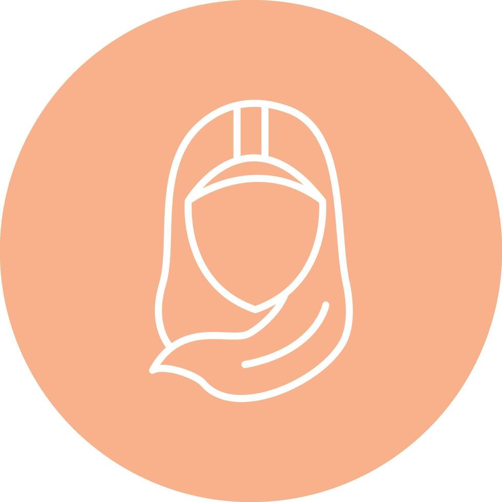 Hijab Line Multi Circle Icon vector