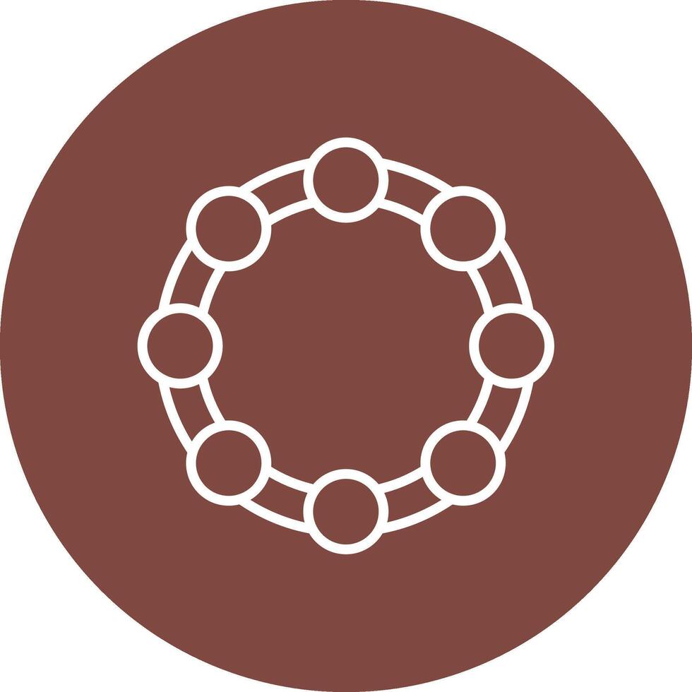 Tambourine Line Multi Circle Icon vector