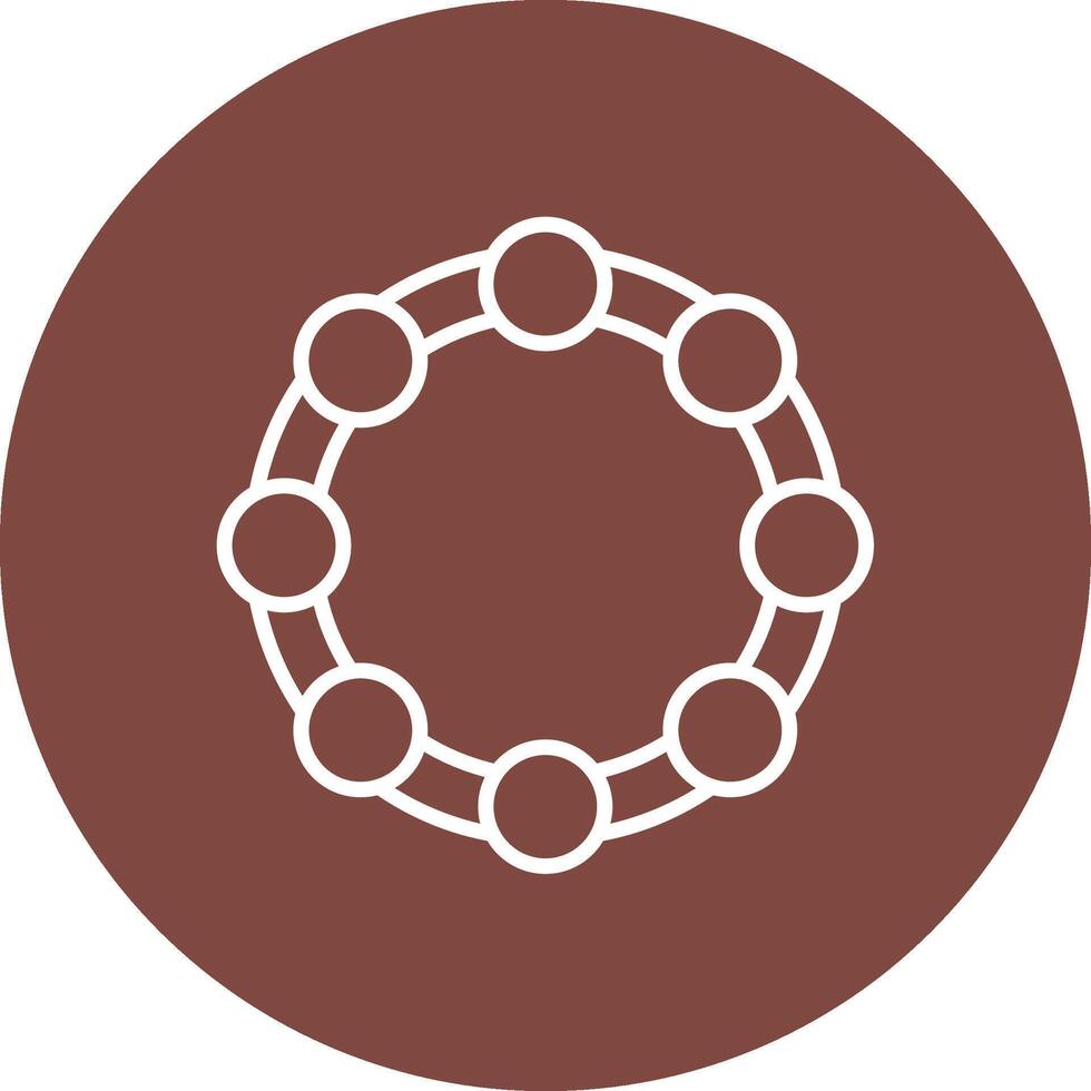 Tambourine Line Multi Circle Icon vector