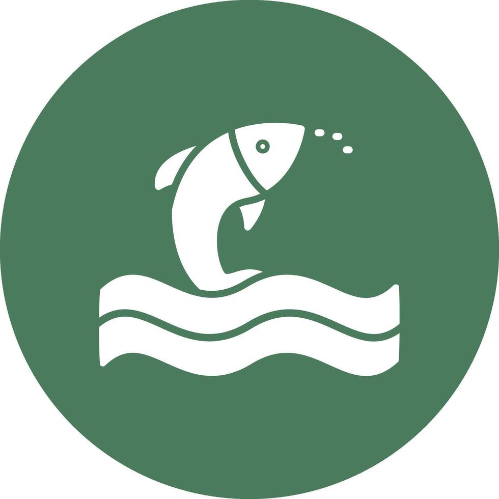 Fish Glyph Multi Circle Icon vector