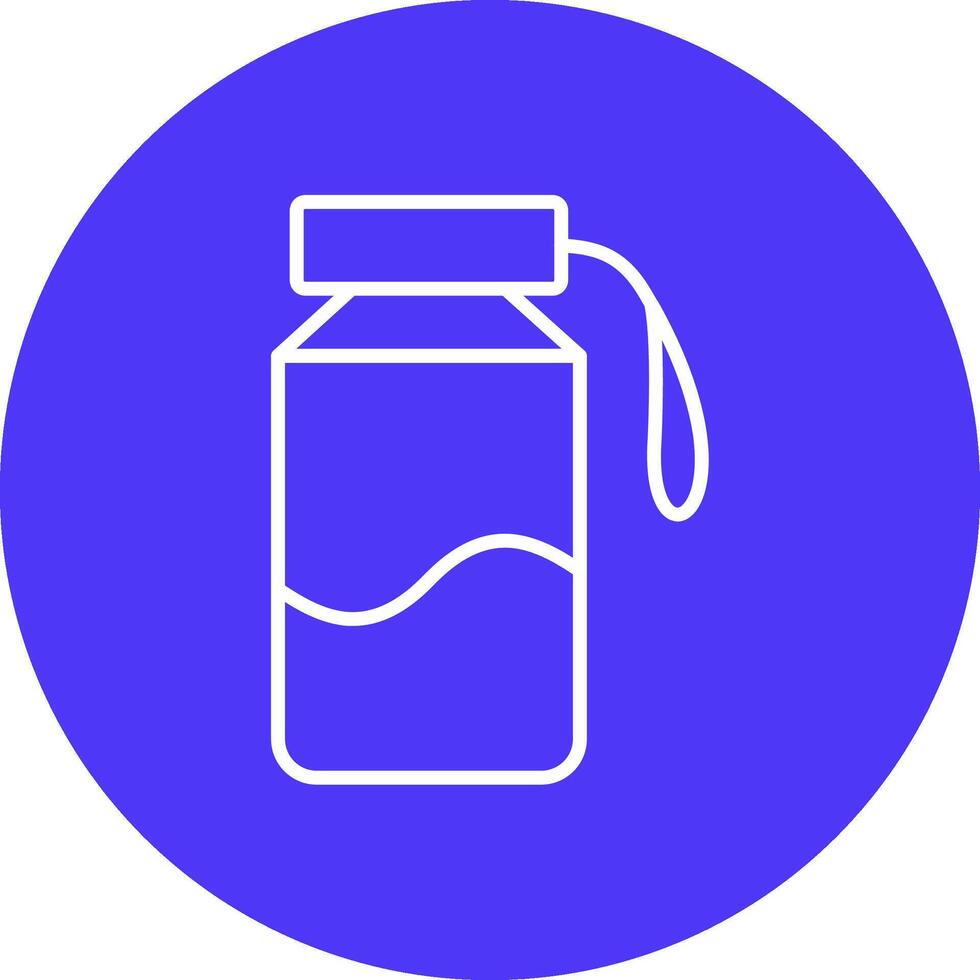 Water Bottle Line Multi Circle Icon vector