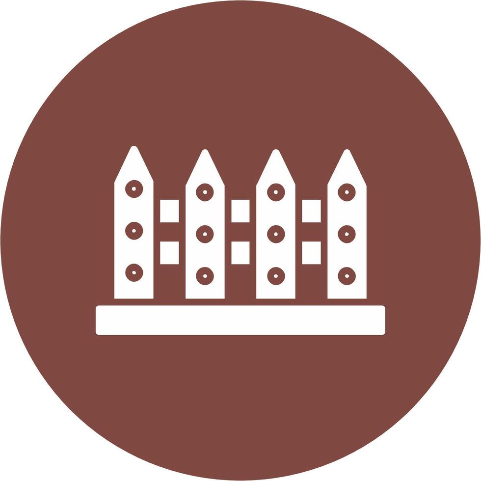 Fence Glyph Multi Circle Icon vector
