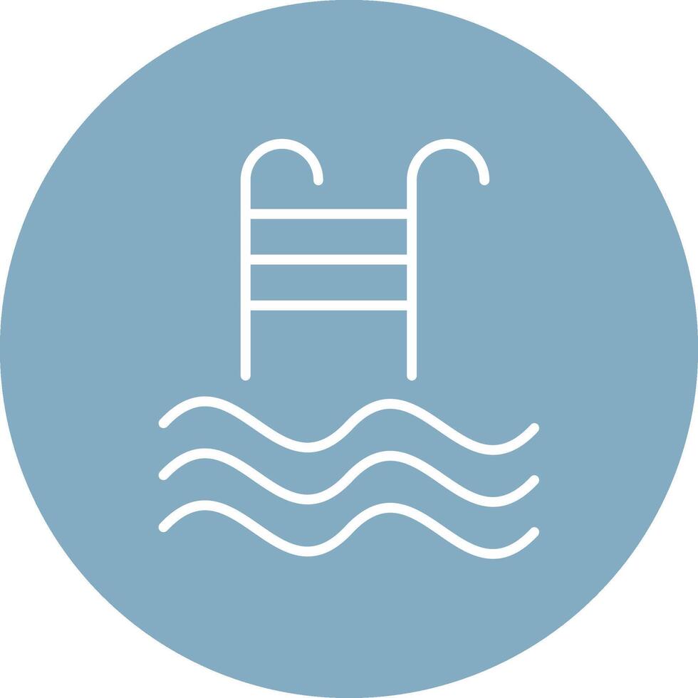 Swimming Pool Line Multi Circle Icon vector