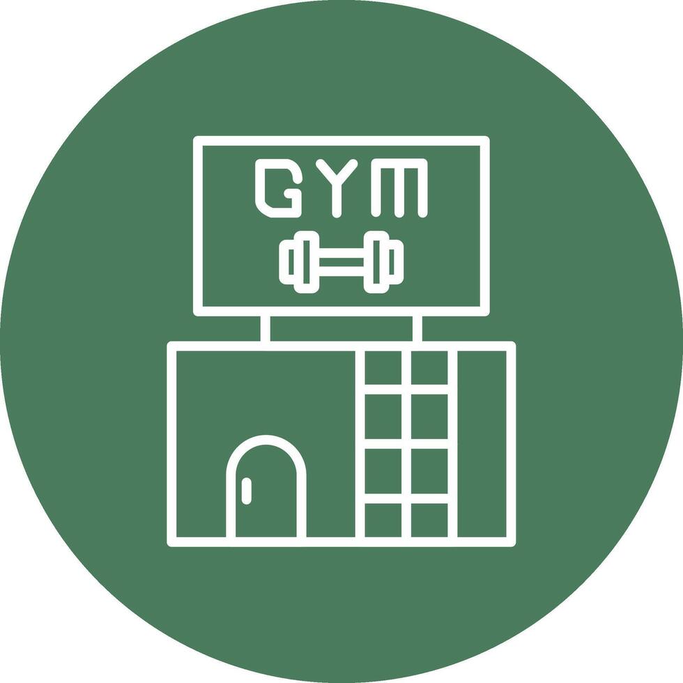 gimnasio línea multi circulo icono vector