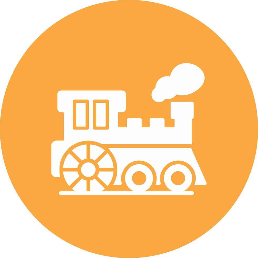 Steam Train Glyph Multi Circle Icon vector