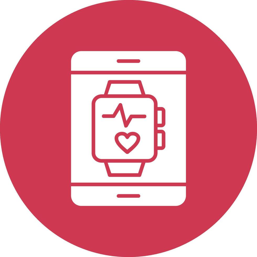 Smartwatch Glyph Multi Circle Icon vector