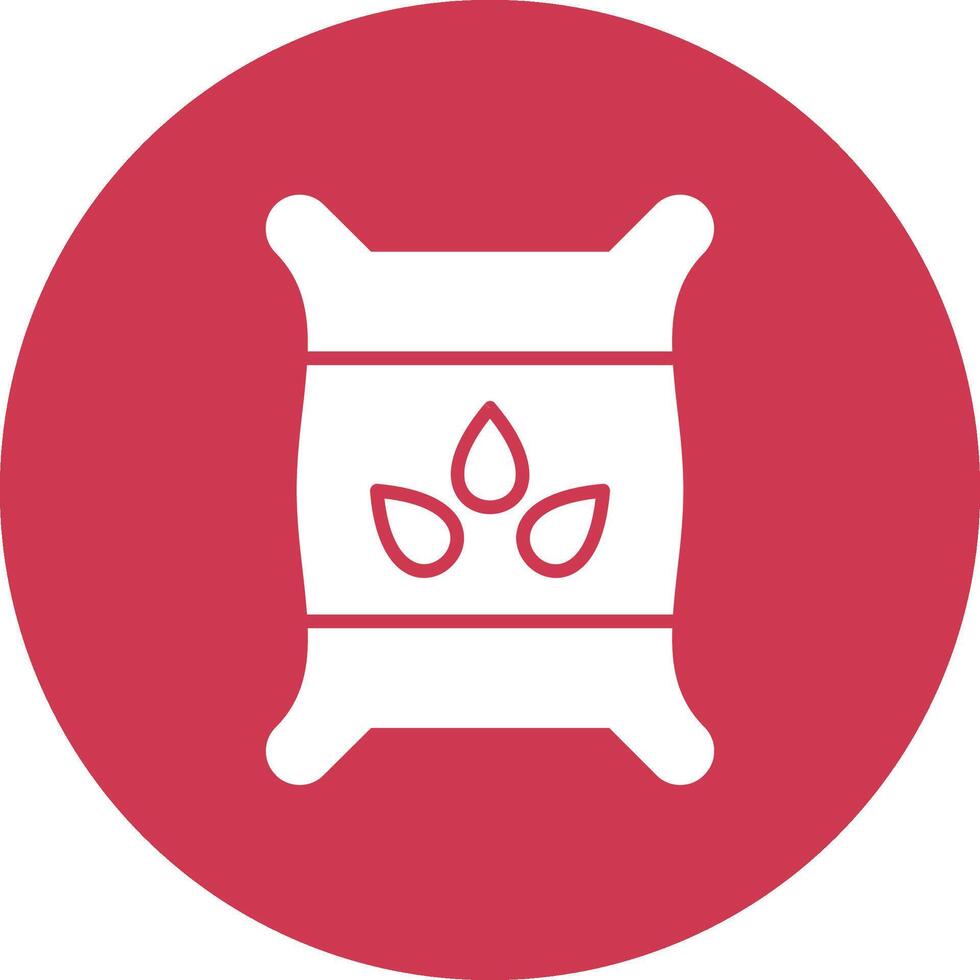 Seed Bag Glyph Multi Circle Icon vector