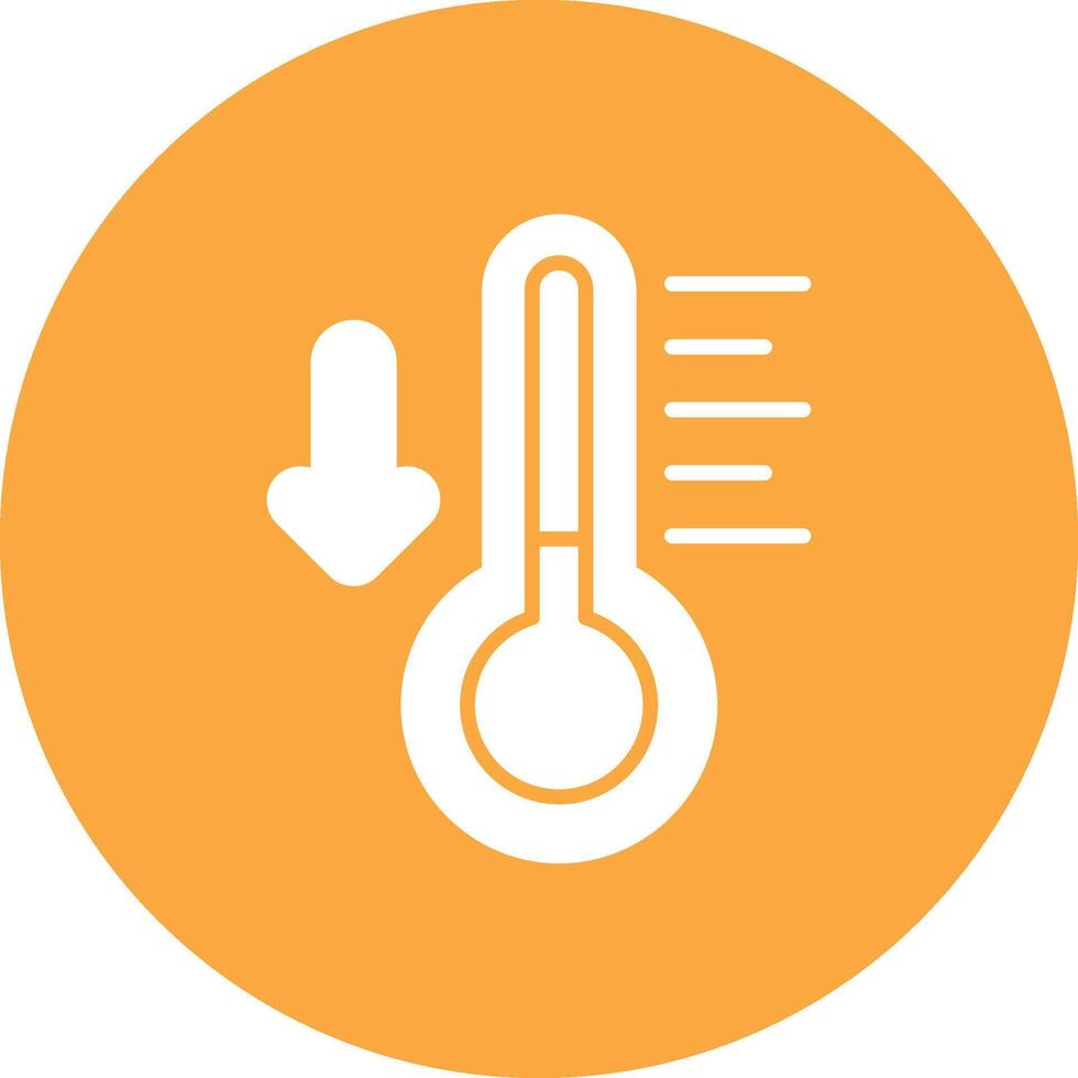 Thermometer Glyph Multi Circle Icon vector