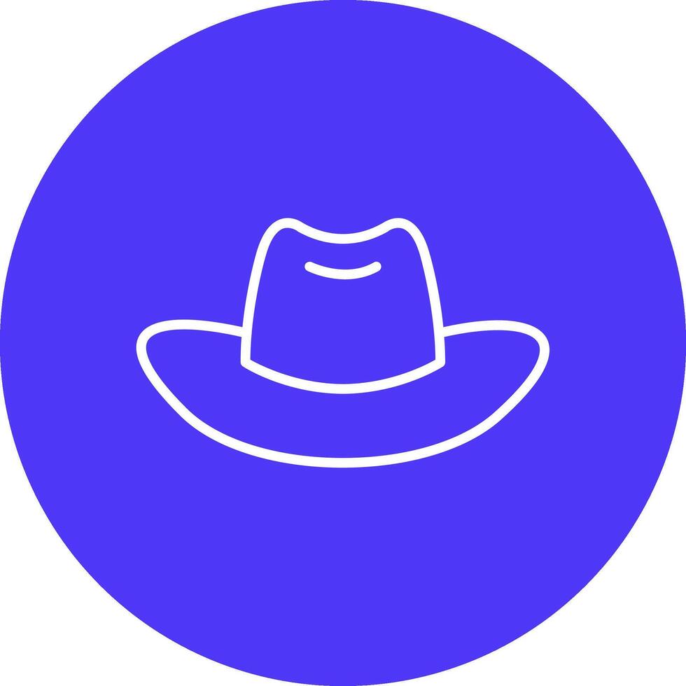 Cowboy Hat Line Multi Circle Icon vector