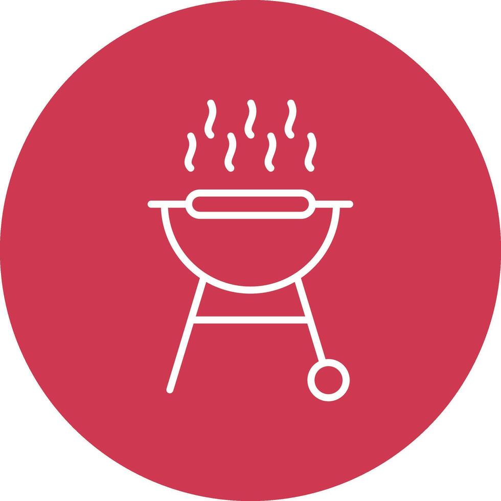 barbacoa parrilla línea multi circulo icono vector